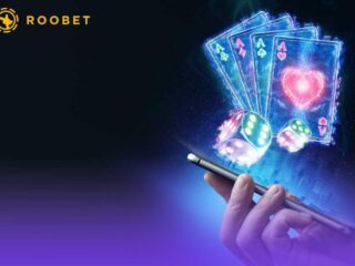 Casino cards and dice on a phone
